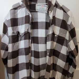 Brown and White Checkered Women's Shirt